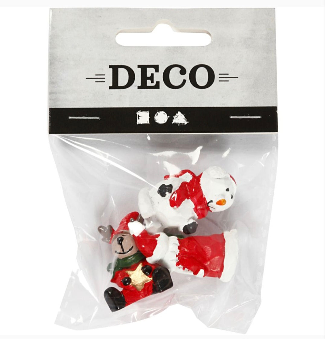 3pk Mini Christmas Figures H:35mm