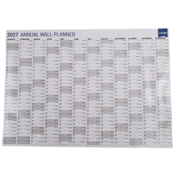 2027 Wall Planner A1 With  Dry Wipe Marker