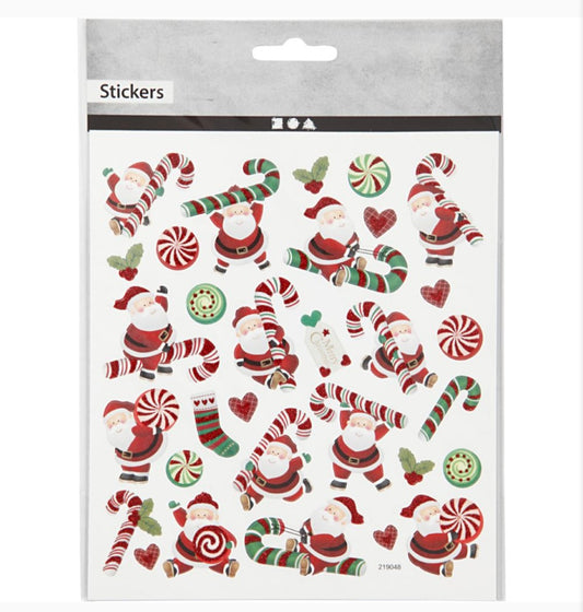 Christmas Stickers Santa/Candy