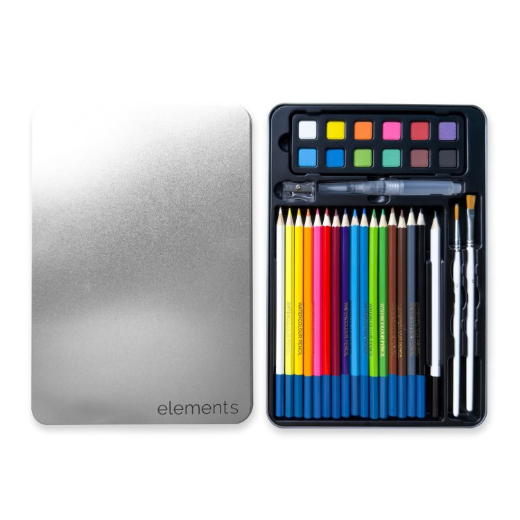 Elements Watercolour Collection Tin 34pc