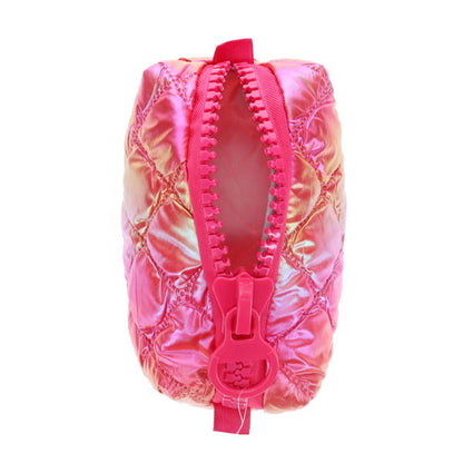 Pencil Case Puffy Pink Iridescent
