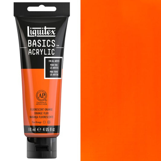 Liquitex Basics Acrylic 118Ml Fluorescent Orange