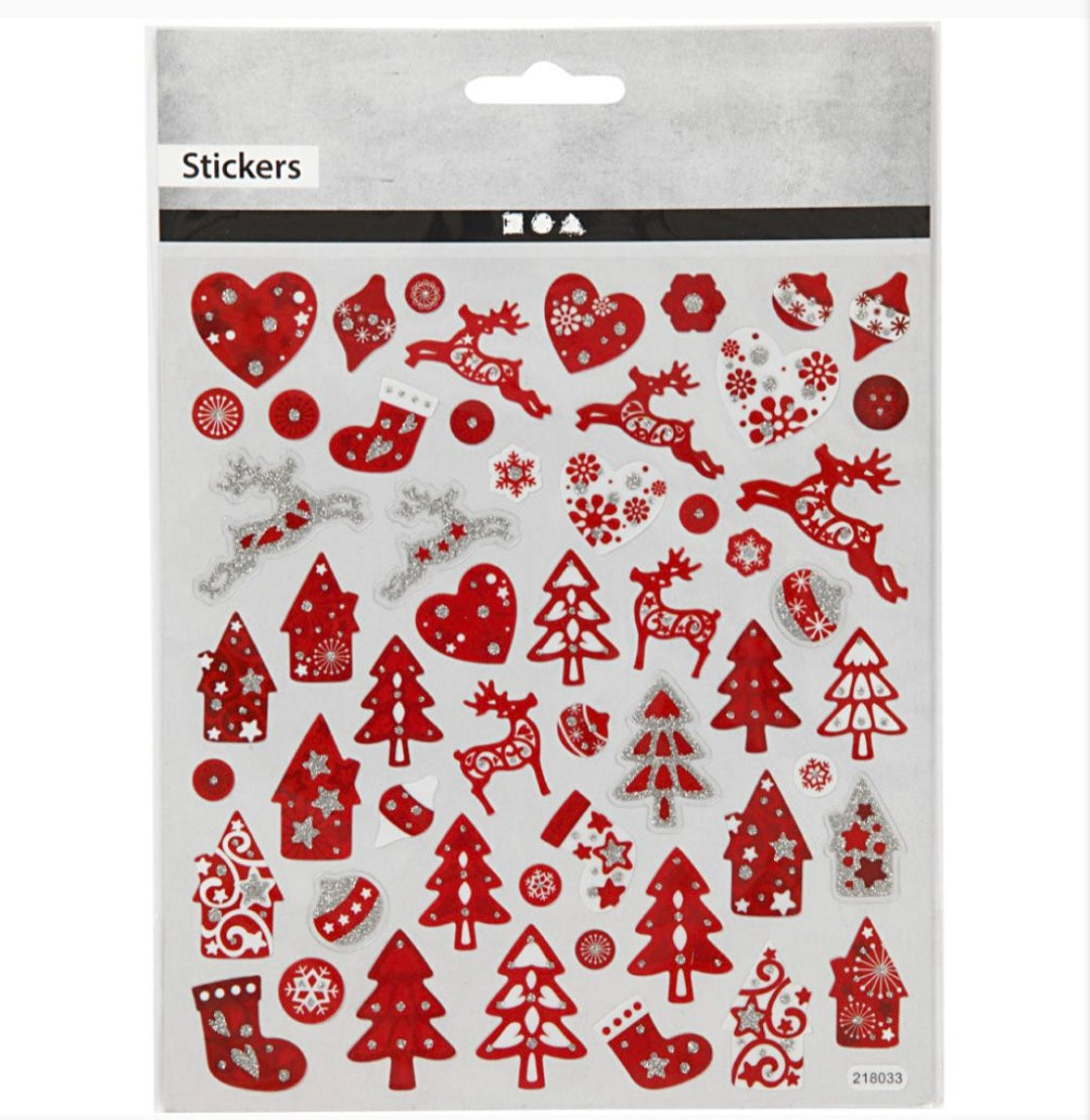 Xmas Stickers Red/White