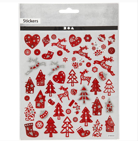 Xmas Stickers Red/White