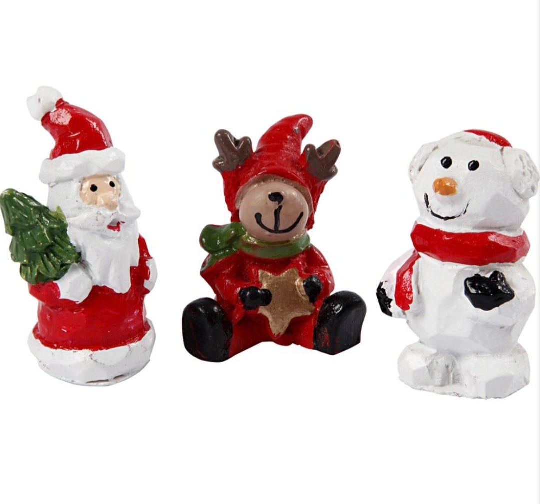 3pk Mini Christmas Figures H:35mm