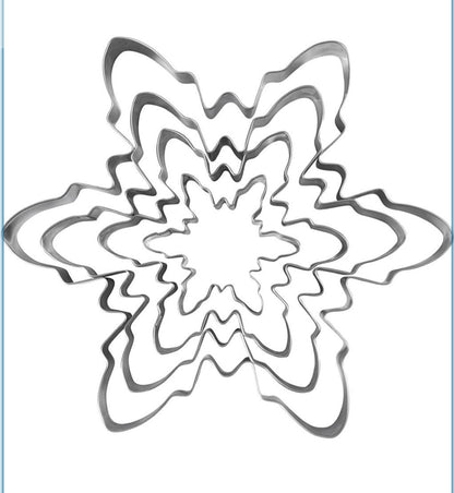 Snowflake Cookie Cutters 5pk, H: 2,5 cm, size 6-16,5 cm