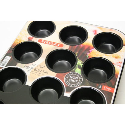 Steelex 12 Cup Bun Tin N/S