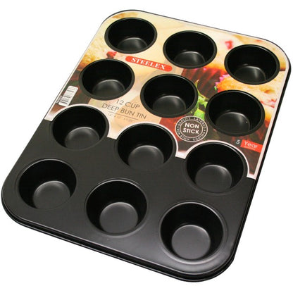Steelex 12 Cup Bun Tin N/S