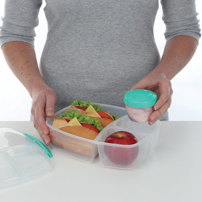Sistema 3 Split Lunch Box with Yoghurt Pot 2L