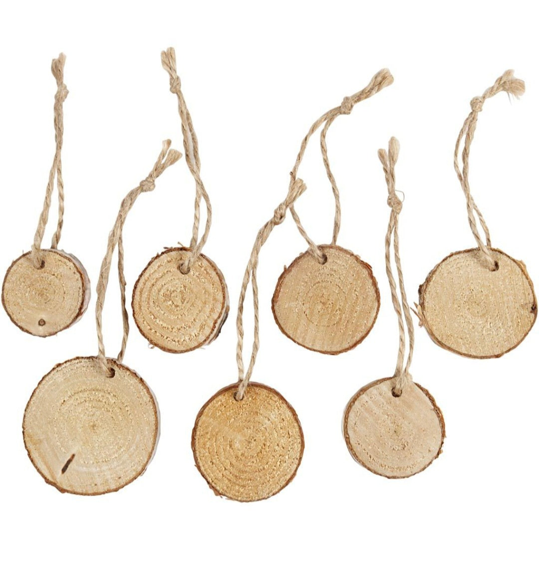 Hanging Wooden Disc 7pk