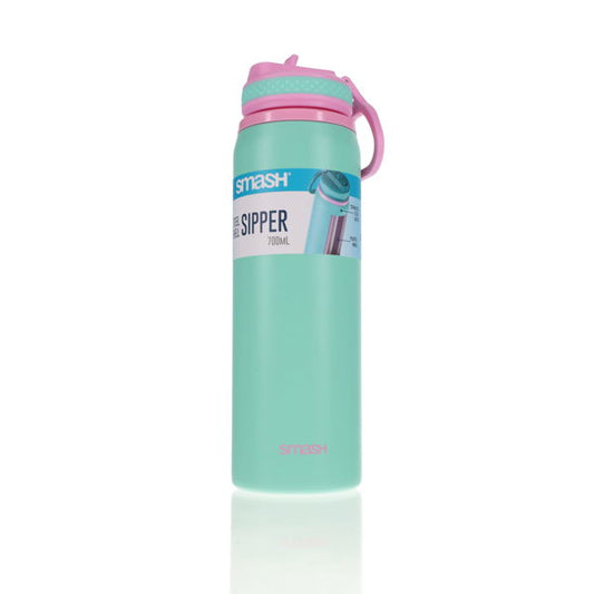 Smash 700ml Steel Sipper Bottle Green
