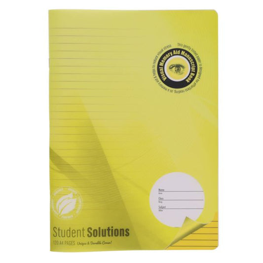 A4 120pg Durable Cover Visual Memory Aid Manuscript Book - Yellow