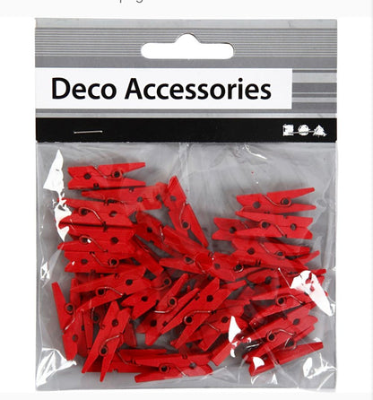 36pk Red Mini Clothes Pegs