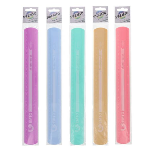 Premto Pastel 30cm Shatterproof Ruler - 5 Asst