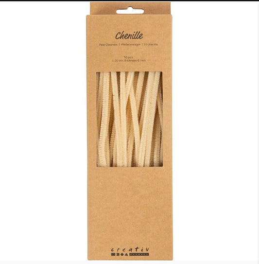 50 Beige Pipe Cleaners 30cm