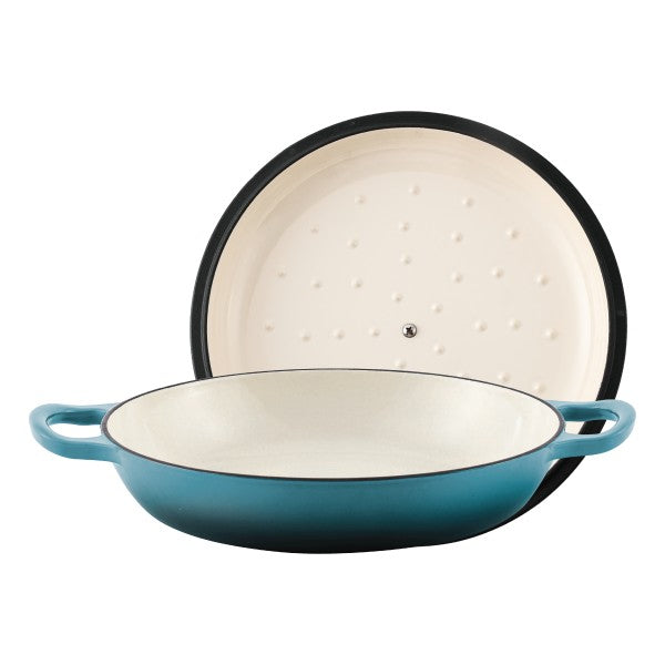 28cm Teal Round Casserole Cast