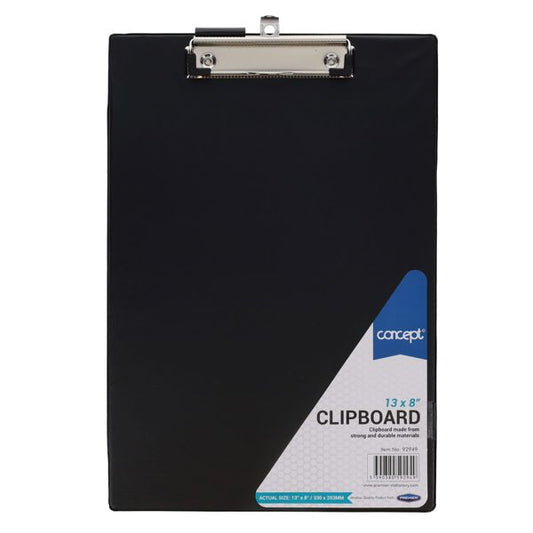 Concept
13" x 8" Pvc Clipboard Black