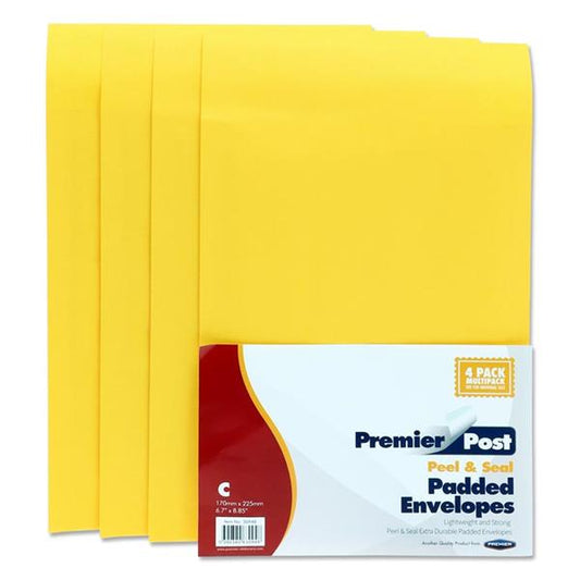 Padded Envelope Size C 4pk 170x225mm