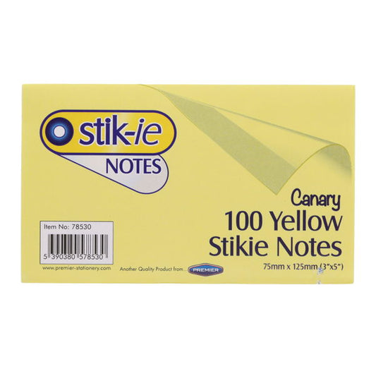 Stik.ie 75x125mm Stikie Notes Yellow