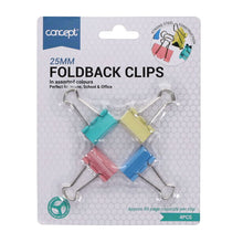 Concept 4pk 25mm Foldback Clips