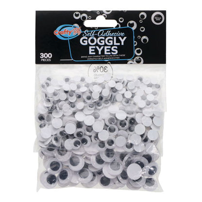 Goggly Eyes 300Pk Black/White