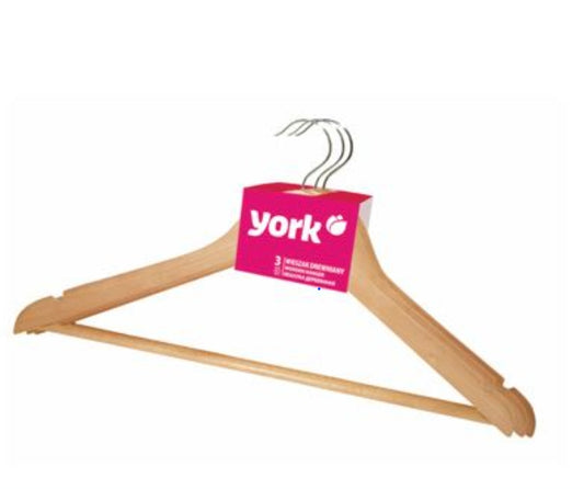 3pk York Wooden Hangers