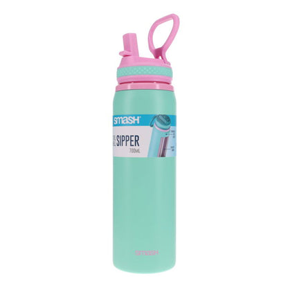 Smash 700ml Steel Sipper Bottle Green