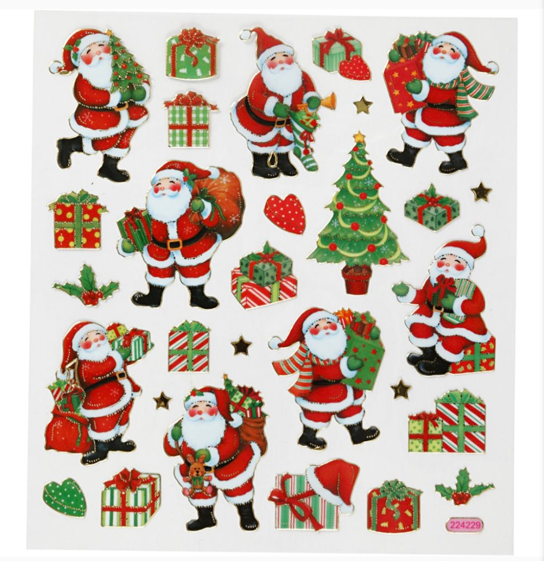 Christmas Stickers Santa/Trees