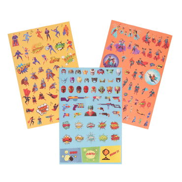 200 Super Hero Stickers Assorted