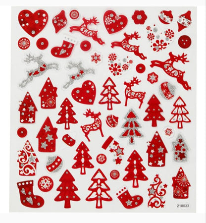 Xmas Stickers Red/White