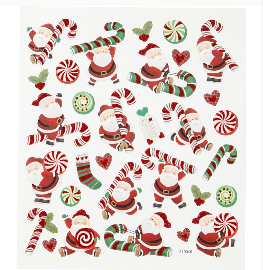 Christmas Stickers Santa/Candy
