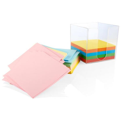Multicoloured Paper Block Memo In Holder