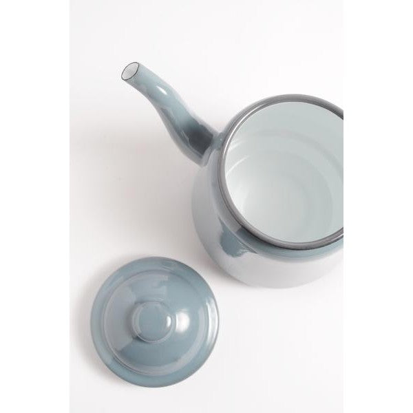 Enamel Tea Pot 14Cm Grey