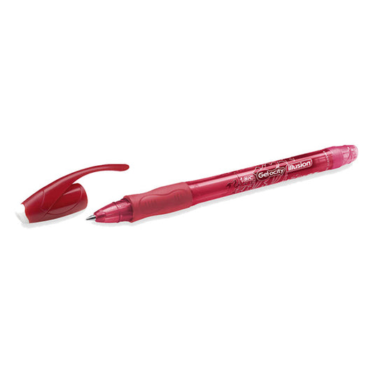 Bic Gelocity Illusion Rollerball Pen Red - Erasable