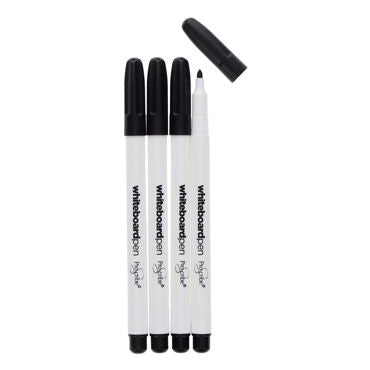 4pk Black Fine Whiteboard Markers