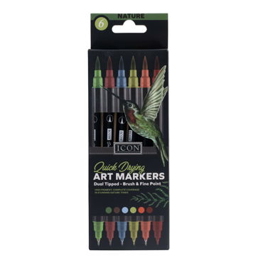 6 Art Markers Dual Tipped Brus