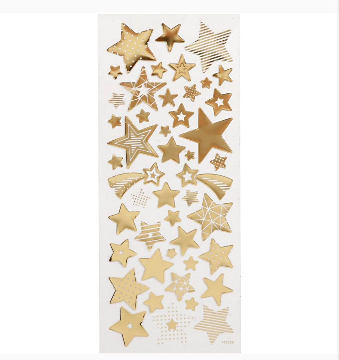 Xmas Stickers Gold Stars
