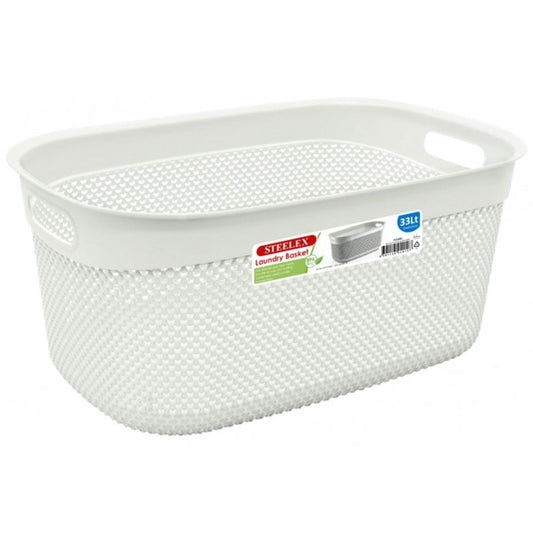 Cream Oblong Laundry Basket