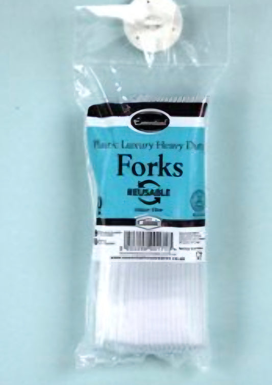40pk Clear Plastic Forks Reusable