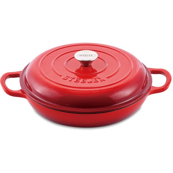 28cm Red Round Casserole Cast