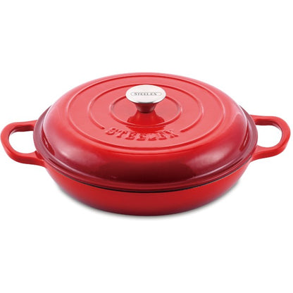 28cm Red Round Casserole Cast