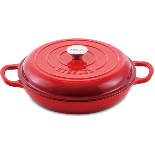 28cm Red Round Casserole Cast