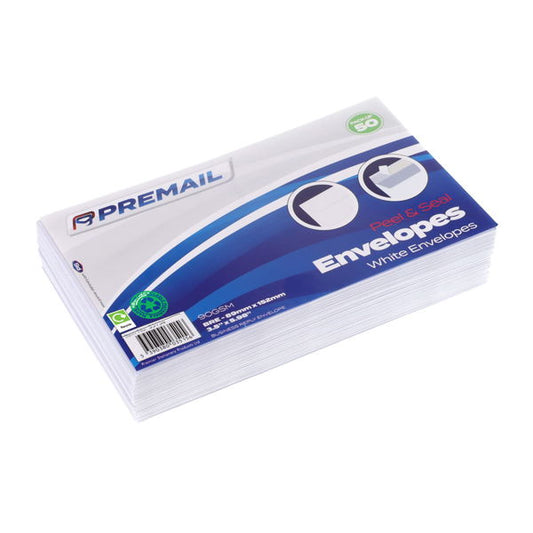 Premail Peel & Seal Envelopes 50pk White