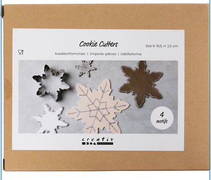 Snowflake Cookie Cutters 5pk, H: 2,5 cm, size 6-16,5 cm