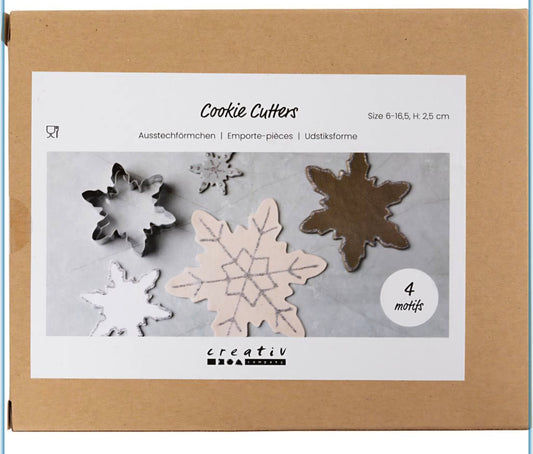 Snowflake Cookie Cutters 5pk, H: 2,5 cm, size 6-16,5 cm