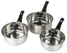 3pc Stainless Steel Saucepan Set 16/18/20cm