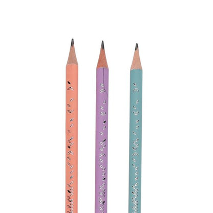 Maped Black Peps Ergo HB Pencil & Eraser - Pastel 3 Colours