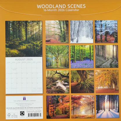 2026 Calendar Woodland Scenes
