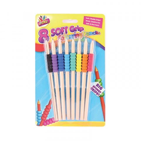 8pk Soft Grip Colouring Pencil