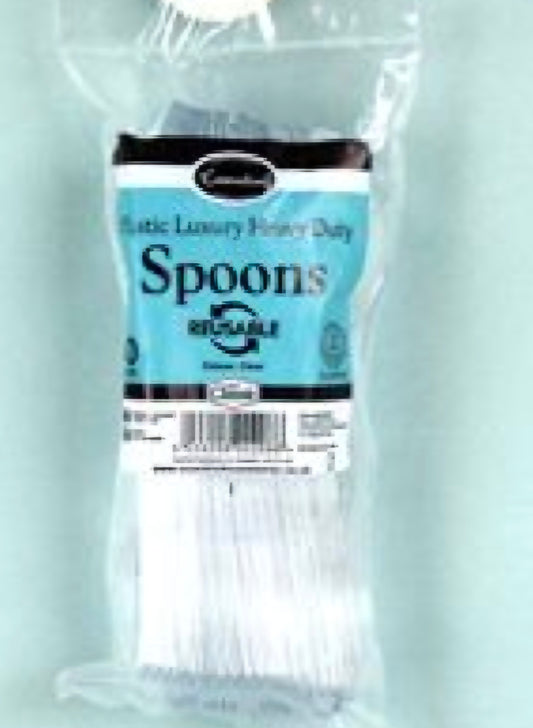 40pk Clear Plastic Spoon Reusable